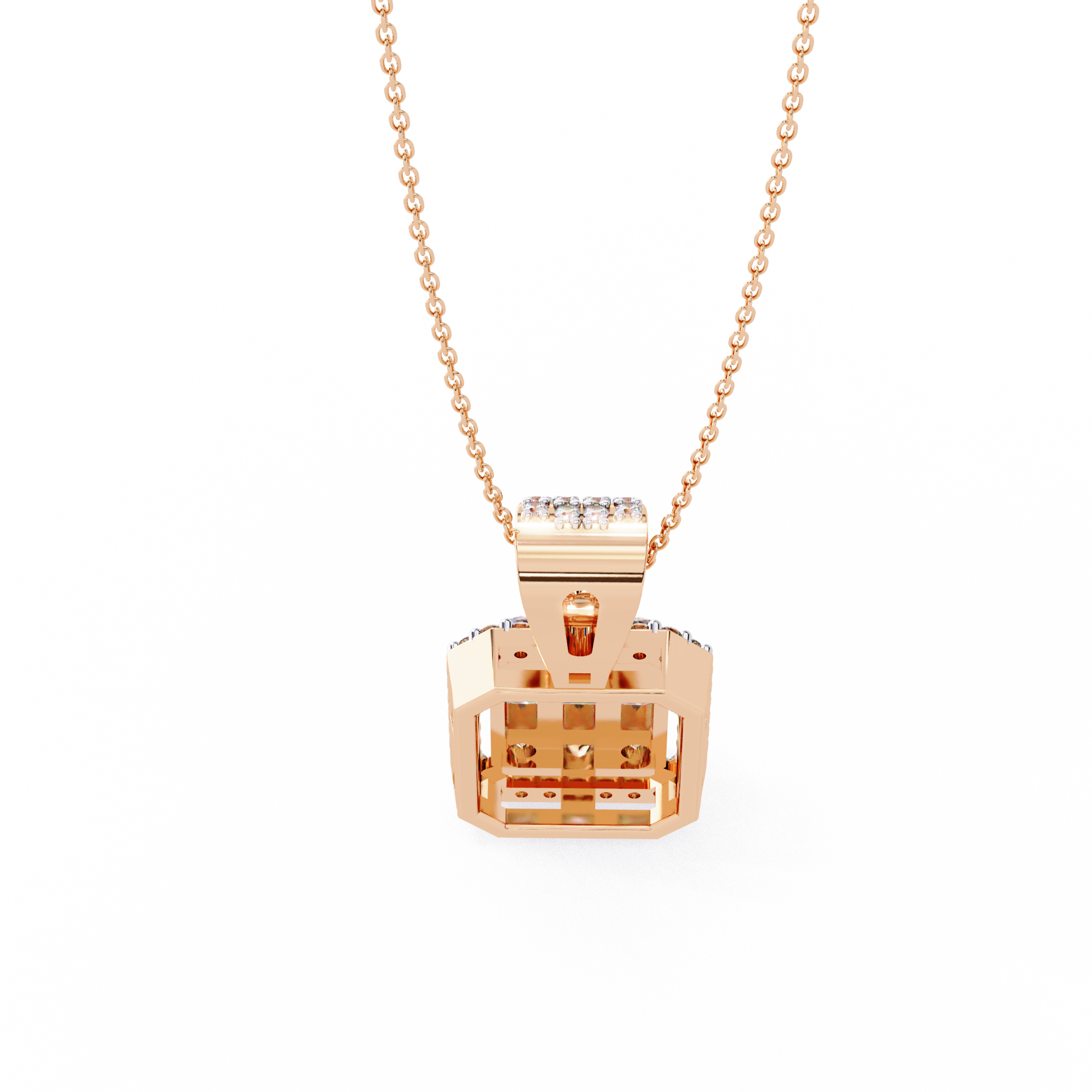 Solitairekart 0.72ct Natural Diamond Regal Prism Pendant-HI Color, VS-SI Clarity